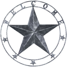 Load image into Gallery viewer, 24&quot; Metal Star Welcome Wall Plaque - 2 Finishes Available