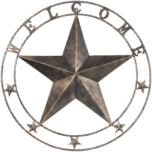 24" Metal Star Welcome Wall Plaque - 2 Finishes Available