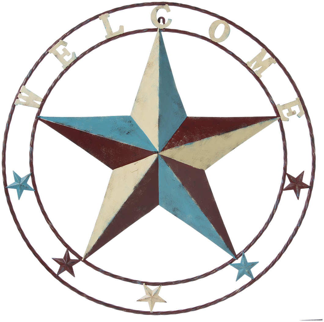 Red, White & Blue Metal Welcome Star - 24