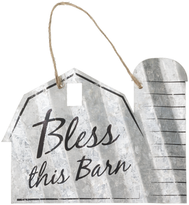 "Bless This Barn" Corrugated Barn Metal Sign - 2 Sizes