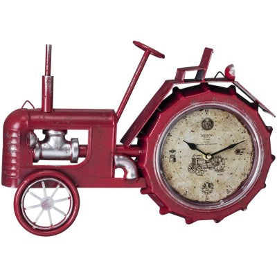 Red Tractor Table Top Clock