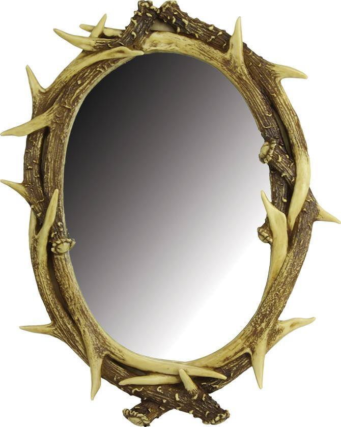 Antler Oval Mirror