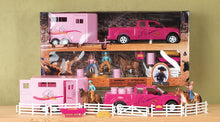 Load image into Gallery viewer, Girls&#39; Bigtime Rodeo Cowgirl Truck, Trailer And Accessory Set - Pink