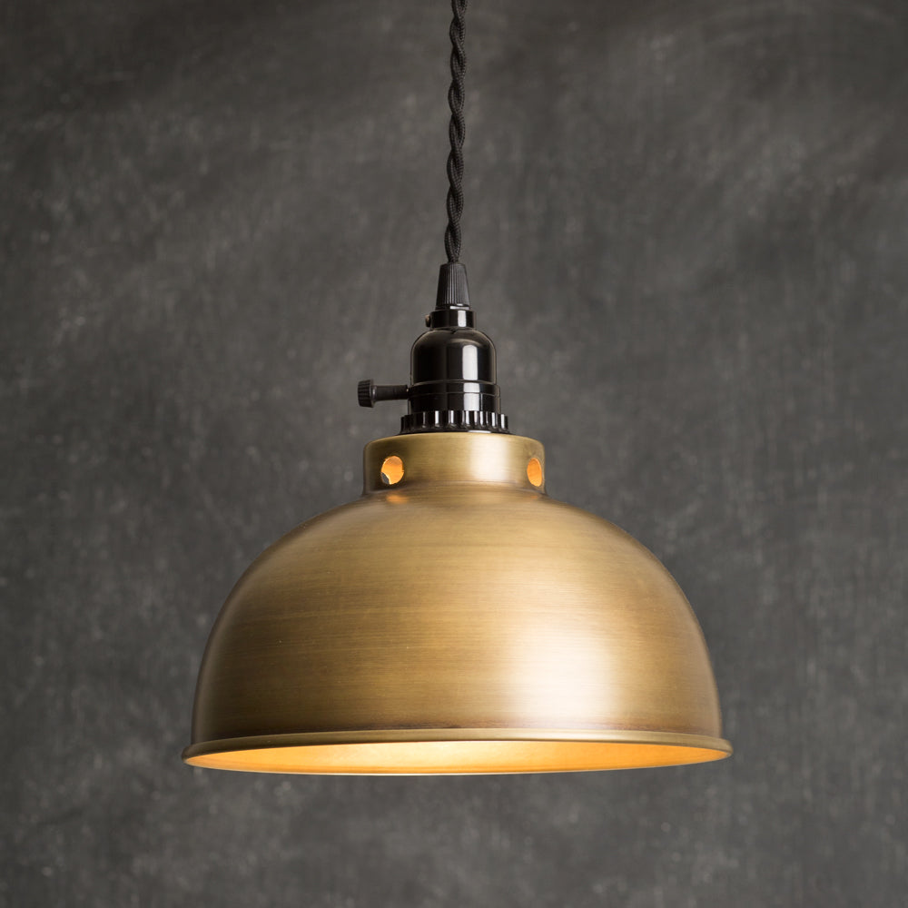 Dome Pendant Lamp - Antique Brass