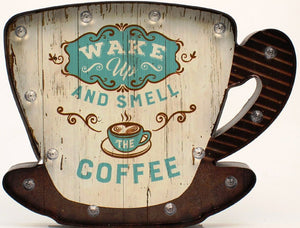 "Smell the Coffee" LED Wall Decor