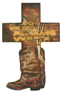 "God Bless Cowboys" Cross Boot