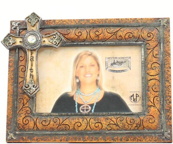 Western Photo Frame with Cross - 4