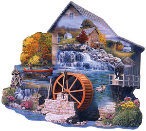 "The Old Mill Stream"  Shaped 1000 Pc  Jigsaw Puzzle