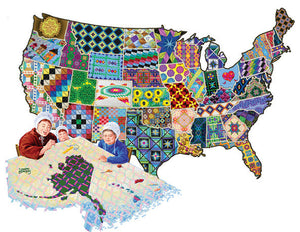 "An American Quilt" Shaped 600 Pc Jigsaw Puzzle