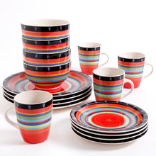 Load image into Gallery viewer, &quot;Casa Stella&quot; 16-Piece Dinnerware Set - Red