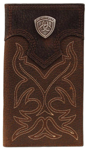 Western Rodeo Wallet with Fancy Stitching and Ariat Shield Concho