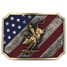 Load image into Gallery viewer, Patriot Bull Rider Buckle