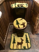 Load image into Gallery viewer, Lodge 3-Piece Toilet Rug Set