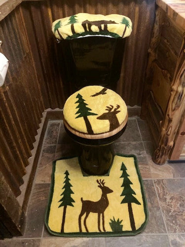 Lodge 3-Piece Toilet Rug Set