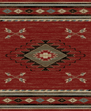 Load image into Gallery viewer, &quot;Arrowhead Red&quot; Western Area Rug (4 Sizes Available)