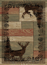 Load image into Gallery viewer, &quot;Woodgrain Multi&quot; Deer Area Rug (4 Sizes Available)