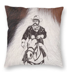 Cowboy & Horse Decorative Accent Pillow