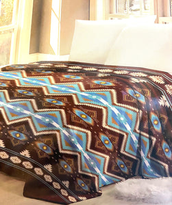 Aztec Flannel Fleece Blanket - Queen Size