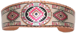 Copper Bracelet with Color Southwestern Native Design