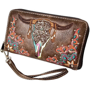 Ladies' Longhorn Zipper Wallet - 2 Colors Available!