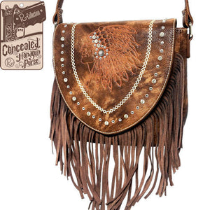Indian Chief Faux Leather Messenger Bag - Choose From 2 Colors!
