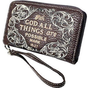 "With God" Ladies' Western Wallet - Choose From 2 Colors!