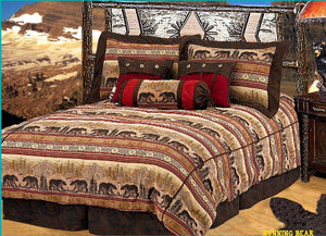 "Running Bear" 7-Piece Fabric Bedding Set - Full