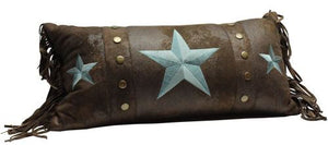 "Triple Star-Turquoise" Western Oblong Accent Pillow
