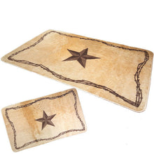 Load image into Gallery viewer, Western Star &amp; Barbwire Bath/Kitchen Light Brown Rug - 30&quot; X 50&quot;