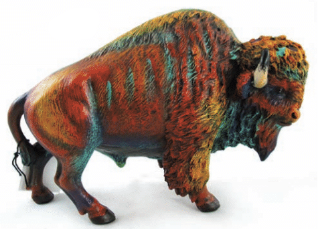Bison Sculpture with Multi-Colors