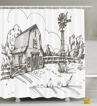 Barn & Windmill Shower Curtain