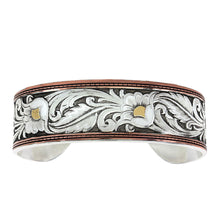 Load image into Gallery viewer, Western Tri-Color Floral Cuff Bracelet - Made in the USA!