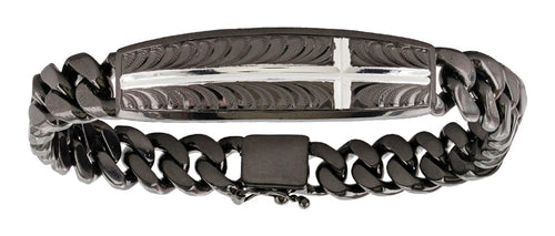 Night's Shield of Faith Cross Cuban Link Bracelet