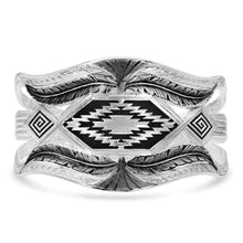 Load image into Gallery viewer, Courage &amp; Strength Feather Cut-Out Cuff Bracelet