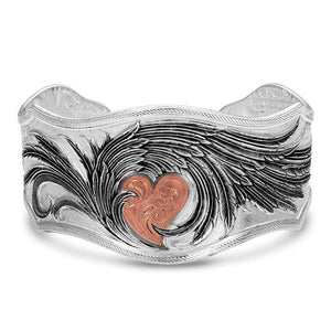 Rose Gold Heart Strings Feather Bracelet - Made in the USA!
