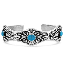 Load image into Gallery viewer, Aztec Silver Cuff Bracelet