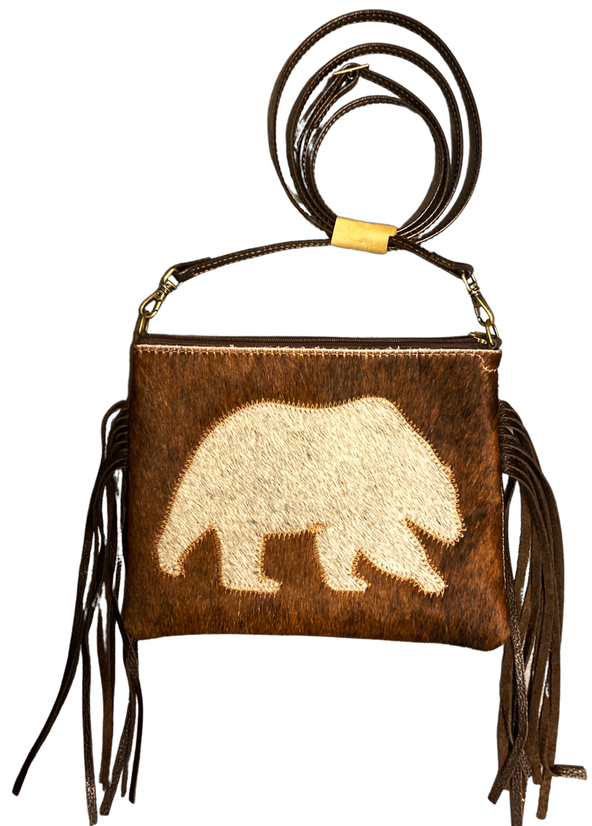 Bear Genuine Brazilian Cosmetic Bag with Fringe