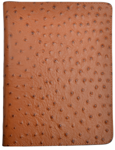 Tan Ostrich Leather Bible Cover