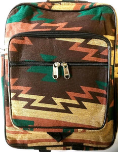 Southwestern "Santa Fe" Style Backpack Green/Brown