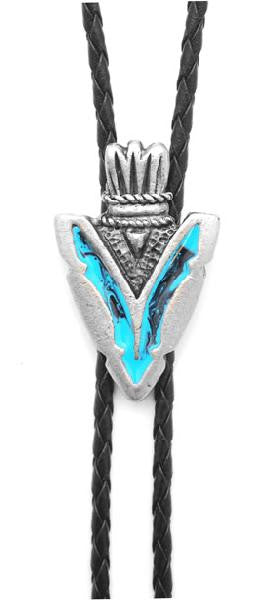 Turquoise Arrowhead Bolo Tie (Made in the USA)