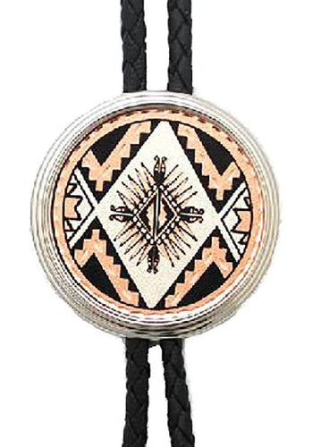 Aztec Round Bolo Tie