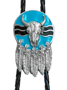 Steer and Feathers Bolo Tie