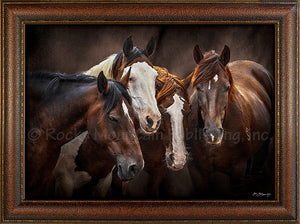 "Board Meeting" Western Canvas Textured Framed Print