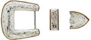 1-1/2 Inch 3-pc. Silver Buckle Set