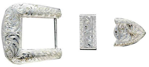 1-1/2 Inch 3-pc. Silver Buckle Set by Crumrine