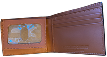 Load image into Gallery viewer, Western Tan Tooled &amp; Basketweave Leather Bi-Fold Wallet