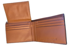 Load image into Gallery viewer, Western Tan Tooled &amp; Basketweave Leather Bi-Fold Wallet