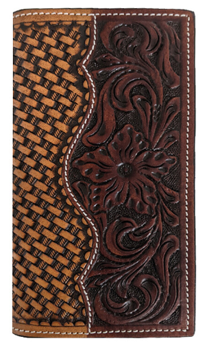 Cowboy Leather Checkbook Wallet for Men - Cartera Vaquera de Piel CBW#9 