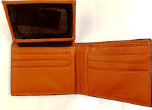 Load image into Gallery viewer, Western Brown &amp; Tan Tooled/Basketweave Bi-Fold Wallet