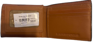 Western Ostrich and Tan Tooled Leather Bi-Fold Wallet